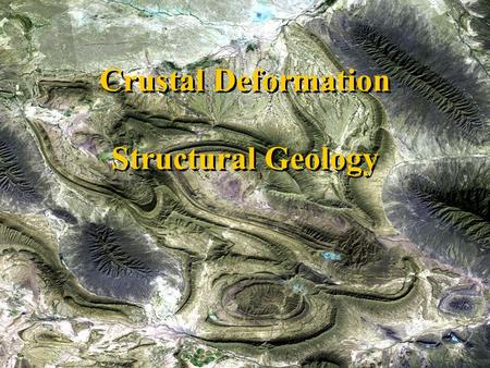 Crustal Deformation Structural Geology
