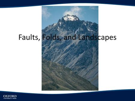 Faults, Folds, and Landscapes