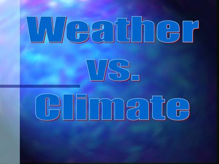 Weather vs. Climate.