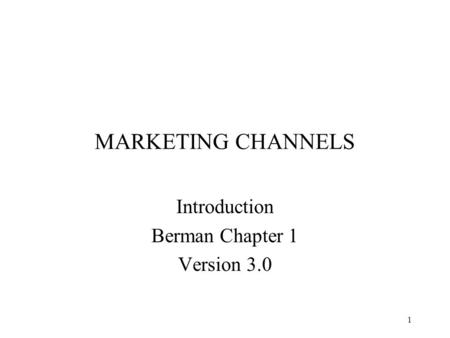 Introduction Berman Chapter 1 Version 3.0