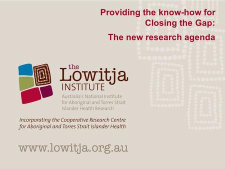 Providing the know-how for Closing the Gap: The new research agenda.