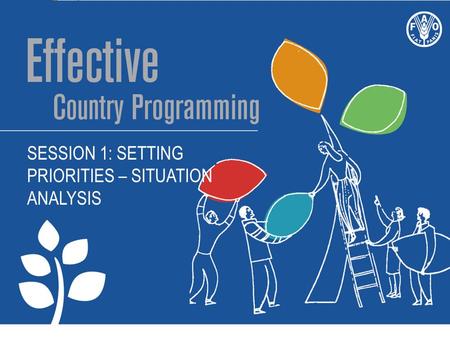 SESSION 1: SETTING PRIORITIES – SITUATION ANALYSIS.