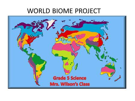 WORLD BIOME PROJECT. 1.Listen very closely to what I teach during the next 5-6 lessons? Take notes in your Science Journal. 2.Apply what you learn from.
