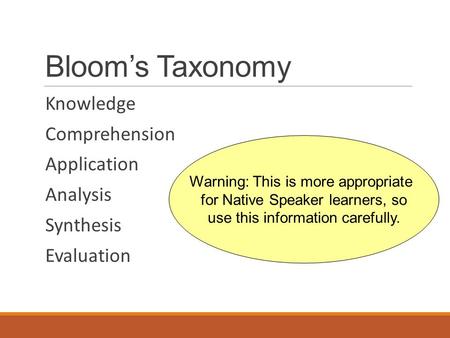 Bloom’s Taxonomy Knowledge Comprehension Application Analysis