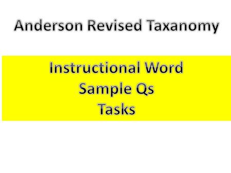 Sample Questions Task-Based Activities Define each level shallow processing, simply recalling Demonstrate understanding Knowing when and why to apply.