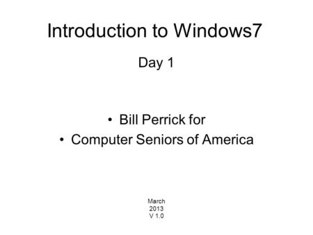 Introduction to Windows7