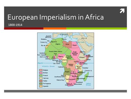  European Imperialism in Africa 1800-1914. What is Imperialism?  Powerful nations seek to extend their control or influence over less powerful nations.