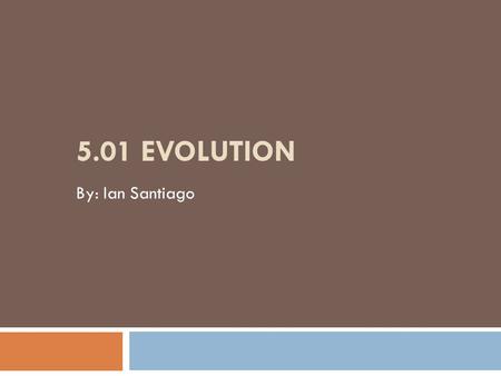 5.01 Evolution By: Ian Santiago.
