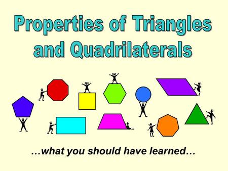 …what you should have learned…. Investigation #1: Midpoints of Triangle Sides - Length x y ‘x’ is half the length of ‘y’ ‘y’ is twice the length of ‘x’