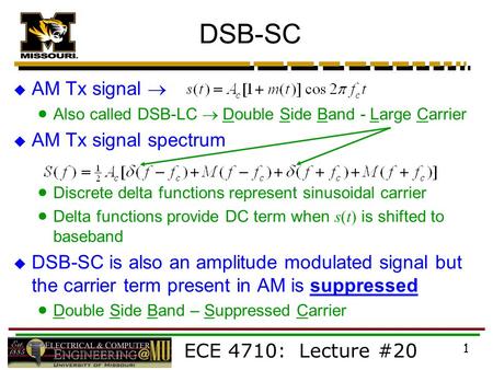 DSB-SC AM Tx signal  AM Tx signal spectrum