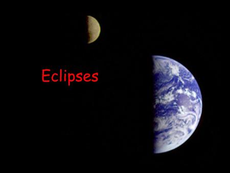 Eclipses. The Sun and Moon occasionally line up so that we have an eclipse. Revolution of the moon causes eclipses. An eclipse is defined as an astronomical.