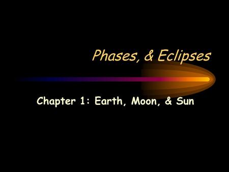 Chapter 1: Earth, Moon, & Sun