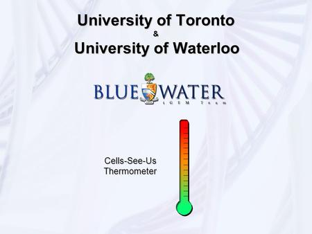 University of Toronto & University of Waterloo Cells-See-Us Thermometer.