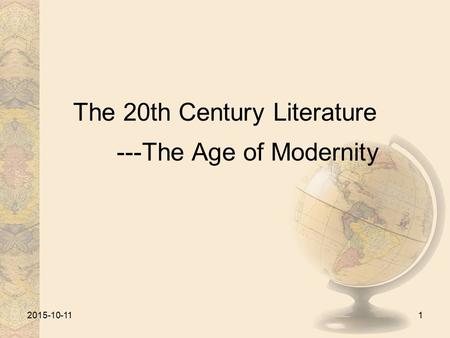 The 20th Century Literature