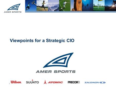 1 Viewpoints for a Strategic CIO. 2 2000 IT Manager EMEA 2008 VP Global IT.