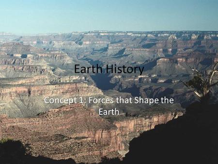 Earth History Concept 1: Forces that Shape the Earth.