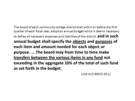 The board of each community college district shall within or before the first quarter of each fiscal year, adopt an annual budget which it deems necessary.
