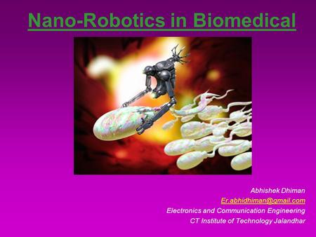 Nano-Robotics in Biomedical