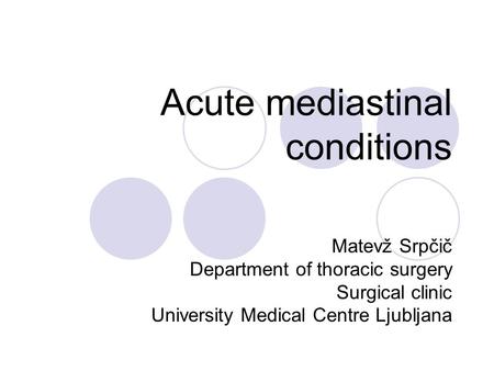 Acute mediastinal conditions