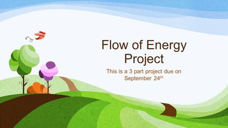Flow of Energy Project This is a 3 part project due on September 24 th.