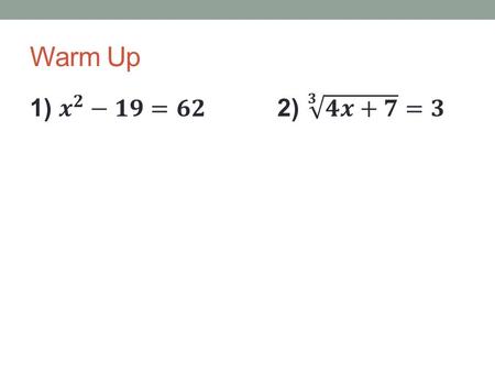 Warm Up. FUNCTIONS DEFINED Essential Question: How can you determine if a relation is a function?