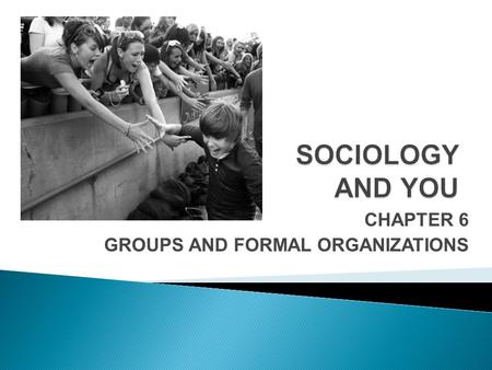CHAPTER 6 GROUPS AND FORMAL ORGANIZATIONS. Groups are classified by how they develop and function. Primary groups meet emotional and support needs, while.