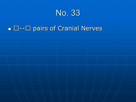 No. 33 Ⅶ--Ⅻ pairs of Cranial Nerves.