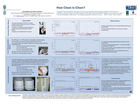 How Clean is Clean? Jane Rothert and Chris Lehmann National Atmospheric Deposition Program, Central Analytical Laboratory, Illinois State Water Survey.