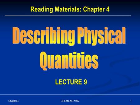 Reading Materials: Chapter 4