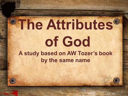 A study based on AW Tozer’s book