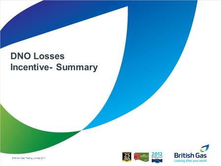 © British Gas Trading Limited 2011 DNO Losses Incentive- Summary.