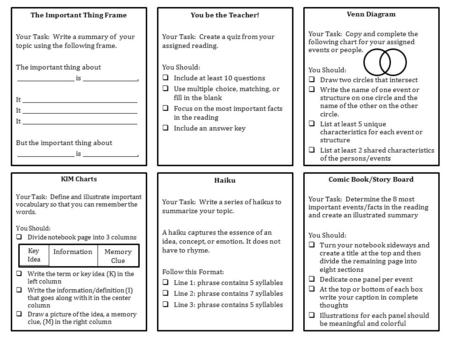 KIM Charts Your Task: Define and illustrate important vocabulary so that you can remember the words. You Should:  Divide notebook page into 3 columns.