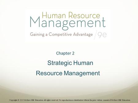 Strategic Human Resource Management Chapter 2