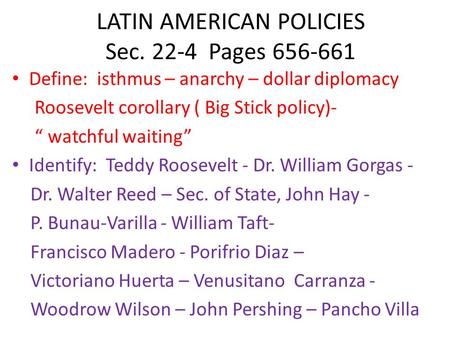 LATIN AMERICAN POLICIES Sec Pages