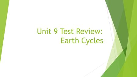 Unit 9 Test Review: Earth Cycles