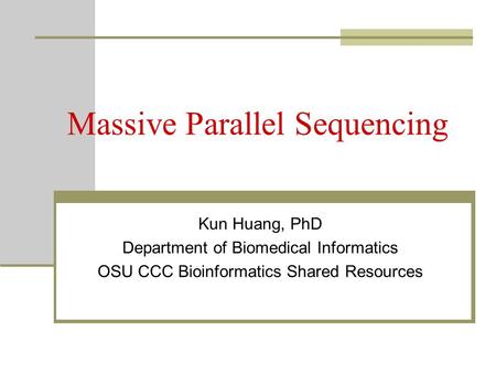 Massive Parallel Sequencing