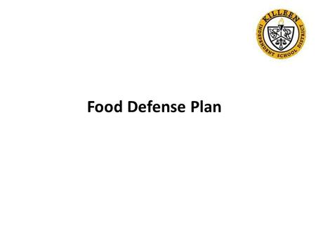 Food Defense Plan. USDA Food Defense Supplement Assessment PAMS was assessed in three areas of security measures for food defense Results of the assessment.