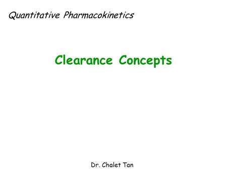 Quantitative Pharmacokinetics