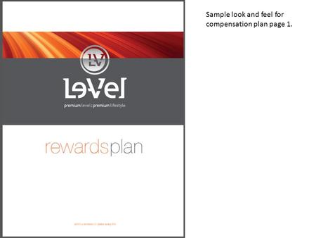 Sample look and feel for compensation plan page 1.