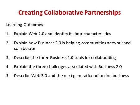 Creating Collaborative Partnerships