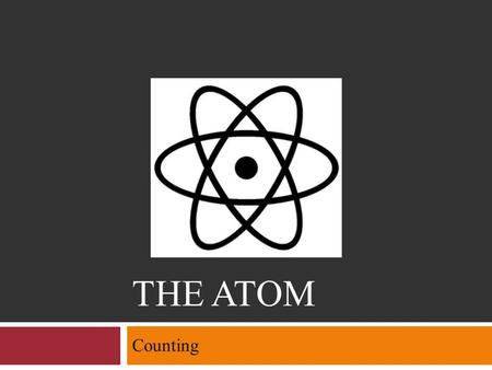 THE ATOM Counting. The Atom  Objectives Explain what isotopes are Define atomic number and mass number, and describe how they apply to isotopes Given.