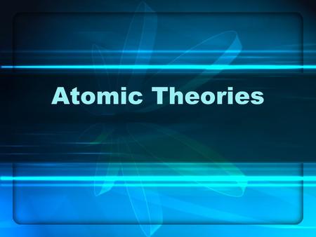 Atomic Theories. Atomic timeline Your poster should contain: –The date the theory was developed –A picture of the ‘model’ –The name of the main contributor.