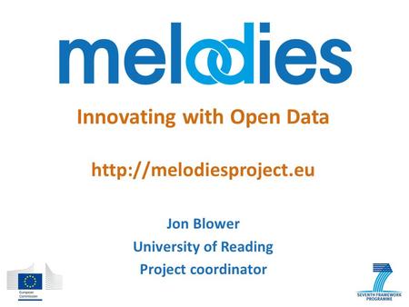 Innovating with Open Data  Jon Blower University of Reading Project coordinator.