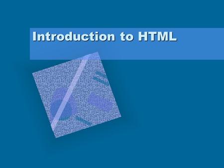 Introduction to HTML. Slide 1 Hard-Coding What is hard-coding? –Creating the page in a text editor just using HTML A Web designer should know how to hard-