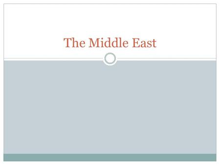 The Middle East. The Middle East: 6 major themes Proof of a European centered division of the East 10 countries We will further discuss all themes as.