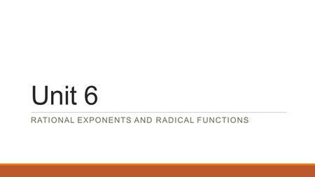 Rational Exponents and Radical Functions