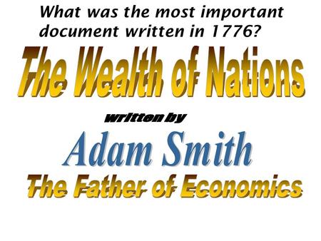 What was the most important document written in 1776?