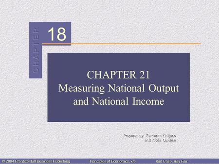 18 Prepared by: Fernando Quijano and Yvonn Quijano © 2004 Prentice Hall Business PublishingPrinciples of Economics, 7/eKarl Case, Ray Fair CHAPTER 21 Measuring.