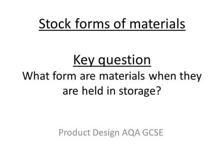 Product Design AQA GCSE