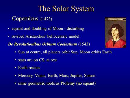 The Solar System Copernicus (1473)